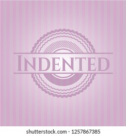 Indented pink emblem. Vintage.