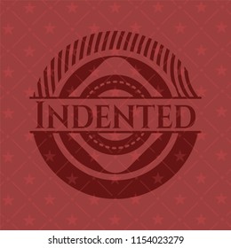 Indented red emblem. Retro