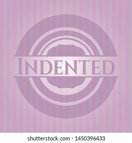 Indented retro pink emblem. Vector Illustration. Detailed.