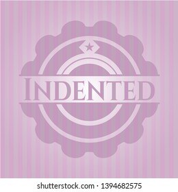 Indented retro style pink emblem. Vector Illustration. Detailed.