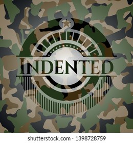 Indented written on a camouflage texture. Vector Illustration. Detailed.