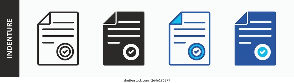 Indenture icon illustration concept with mixed style	