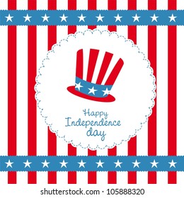 indepedence day with hat and stars. vector illustration