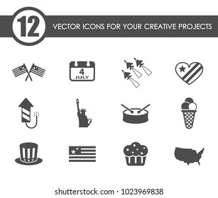 independance day vector icons for your creative ideas