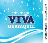 independece of Guayaquil background with flag and stars