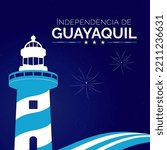Independece of Guayaquil banner and flag Guayas.
