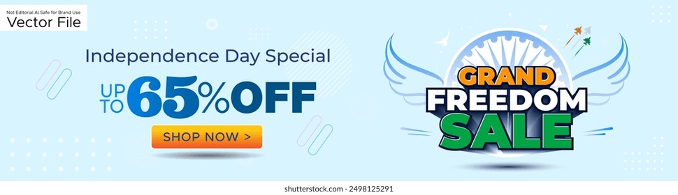 Independenc day of India freedom festival celebration and offer banner background.