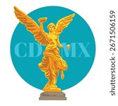 Independence angel statue located in Paseo de la Reforma avenue. This is one of the icons of Mexico City.