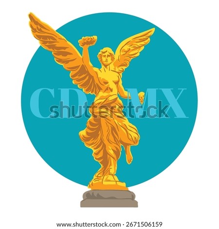 Independence angel statue located in Paseo de la Reforma avenue. This is one of the icons of Mexico City.