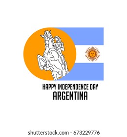 Independence Of Argentina With General José De San Martín Vector Design