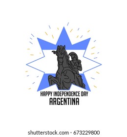 Independence Of Argentina With General José De San Martín Vector Design