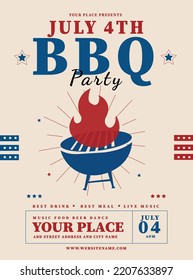 independence barbecue party poster flyer social media post design