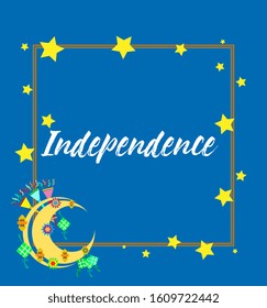 independence, beautiful greeting card background or template banner with night theme. vector design illustration