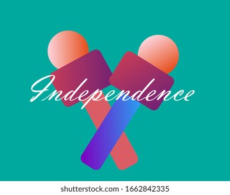 independence, beautiful greeting card background or template banner with music tools theme. vector design illustration