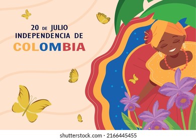 independence of Colombia banner style