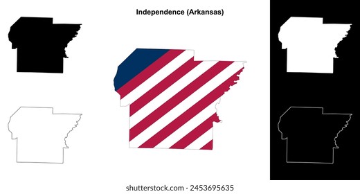 Independence County (Arkansas) outline map set