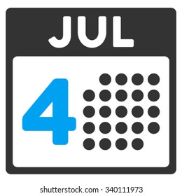 Independence Date vector icon. Style is bicolor flat symbol, blue and gray colors, rounded angles, white background.