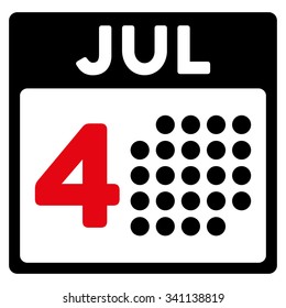 Independence Date vector icon. Style is bicolor flat symbol, intensive red and black colors, rounded angles, white background.