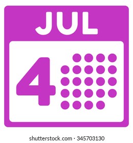 Independence Date vector icon. Style is flat symbol, violet color, rounded angles, white background.