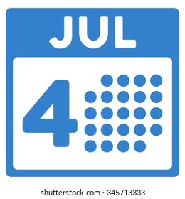 Independence Date vector icon. Style is flat symbol, cobalt color, rounded angles, white background.