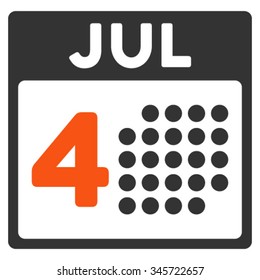 Independence Date vector icon. Style is bicolor flat symbol, orange and gray colors, rounded angles, white background.
