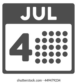 Independence Date vector icon. Style is flat symbol, gray color, rounded angles, white background.