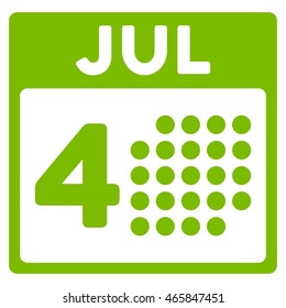 Independence Date vector icon. Style is flat symbol, eco green color, rounded angles, white background.