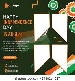 Independence day 15 august instagram story and social media post template | Independence day poster banner design template | Independence day stylish fashion sale instagram and social media post