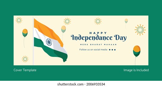 Independence day 15th august cover page template design.