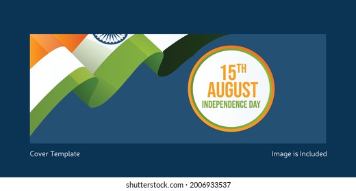 Independence day 15th august cover page template design.
