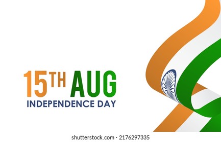 independence Day 15th August. Indian Patriotism holiday template for banner, card, poster, background.