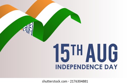 independence Day 15th August. Indian Patriotism holiday template for banner, card, poster, background.