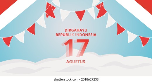 Unabhängigkeitstag, 17. August Republik Indonesien. Banner-Vorlagen-Design