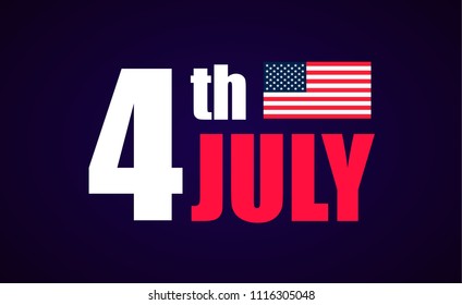 Independence Day 4 of July for greeting cards, posters, banner, leaflets, brochure. Vector illustration. 