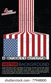 Independence Day- 4 of July - Retro grunge barcode background