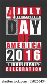 Independence Day 4 July United States of America. Vector illustration