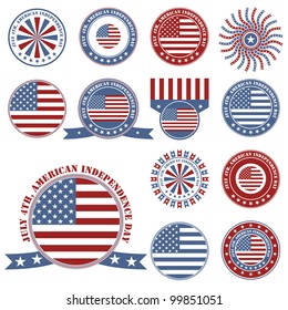 Independence Day- 4 of July - Vector set of design elements