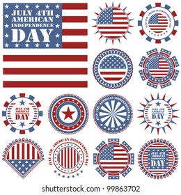 Independence Day - 4 of July - Vector set of design elements