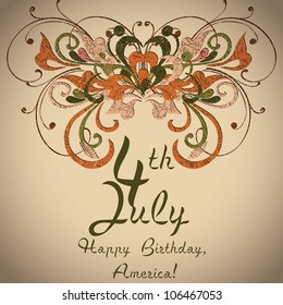 Independence Day- 4 of July- Vintage card