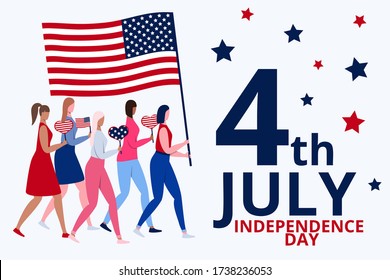independence day 4 July.  
Women go with USA flags.