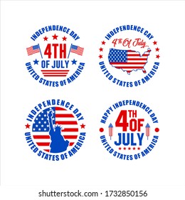 Independence Day 4 th July united states of america design collection
