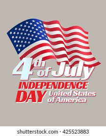 Independence day 4 th july card. Patriotic symbol holiday poster