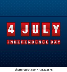 independence day 4 th july of mechanical scoreboard. happy independence day. vector illustration.