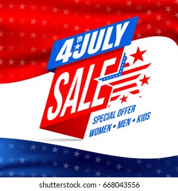 Independence day 4 th july Sale and Discount.Banner for USA Independence Day 4 th July