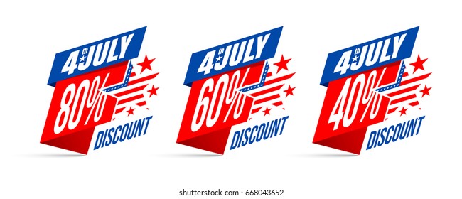 Independence day 4 th july Sale and Discount.Banner for USA Independence Day 4 th July 