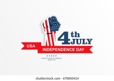 independence day 4 th july with clenched hand, Happy independence day usa