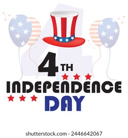 Independence Day 4th July 2024. with head cape Happy Independence Day of the USA, Fourth of July. EPS editable file Vector illustration.
