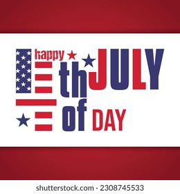 independence day 4th of July banner or card template design.