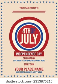 Independence day 4th of July day celebration poster flyer social media post design