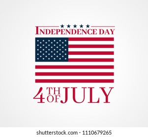 Independence Day, 4th of July design with united states of america flag. Vector illustration banner background isolated and easily editable
